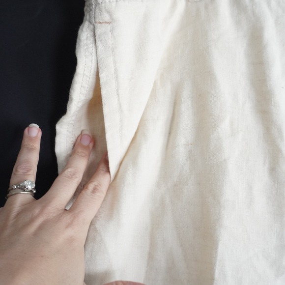 Tommy Bahama Relax Cream Linen Trousers Elastic Waist Casual Pants LG Beach - Picture 3 of 11